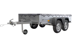 Garden Trailer 264/2 Kipp Mit Stützrad, Graue Flachplane Und Planenträger-Neu