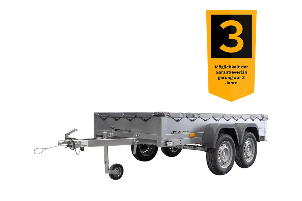 Garden Trailer 264/2 Kipp Mit Stützrad, Graue Flachplane Und Planenträger-Neu