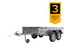 Garden Trailer 264/2 Kipp Mit Stützrad, Graue Flachplane Und Planenträger-Neu