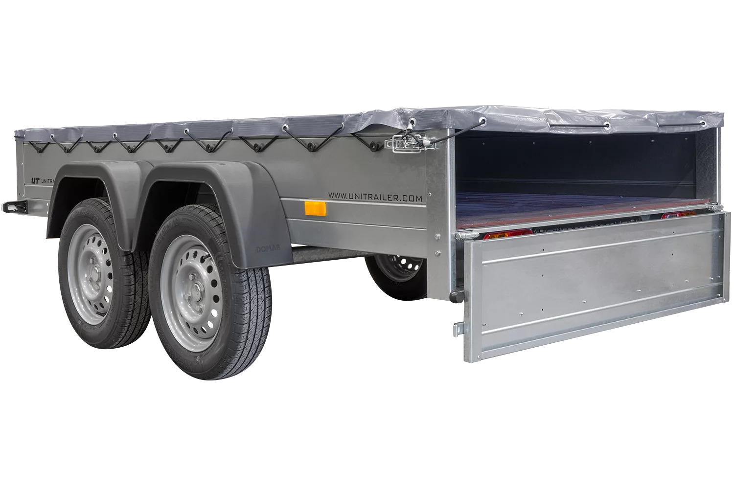 Garden Trailer 264/2 Kipp Mit Stützrad, Graue Flachplane Und Planenträger-Neu
