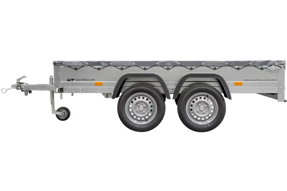 Garden Trailer 264/2 Kipp Mit Stützrad, Graue Flachplane Und Planenträger-Neu