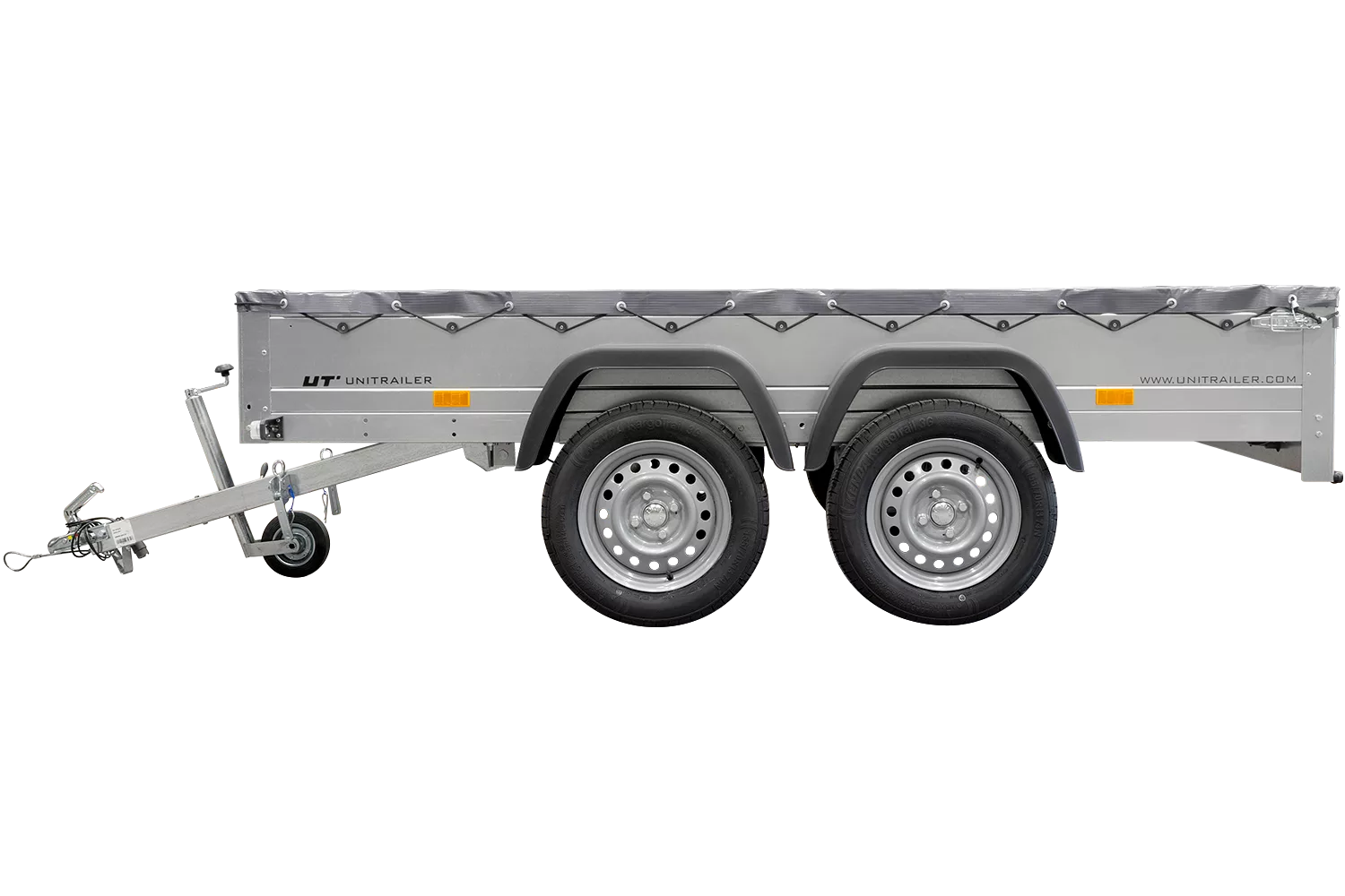 Garden Trailer 264/2 Kipp Mit Stützrad, Graue Flachplane Und Planenträger-Neu