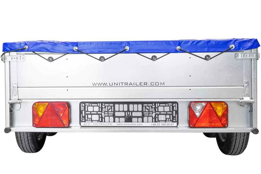 Garden Trailer 264/2 Kipp Mit Stützrad, Planenträger Und Blauer Flachplane-Neu
