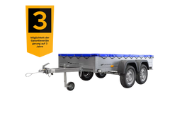 Garden Trailer 264/2 Kipp Mit Stützrad, Planenträger Und Blauer Flachplane-Neu
