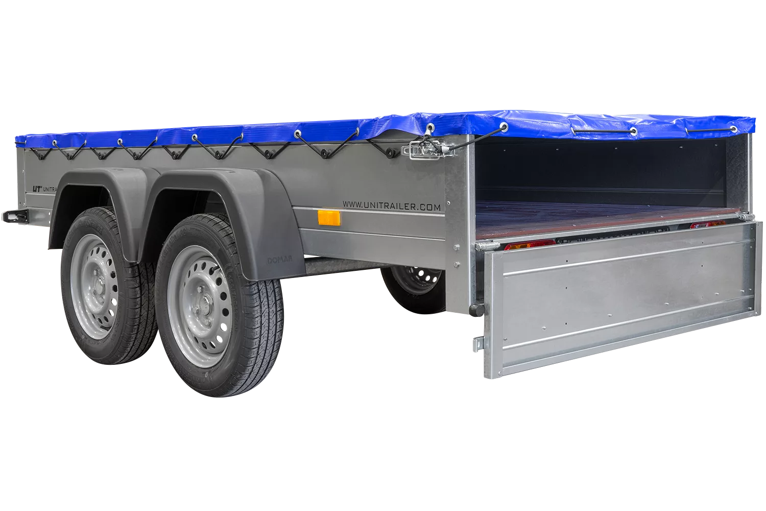 Garden Trailer 264/2 Kipp Mit Stützrad, Planenträger Und Blauer Flachplane-Neu