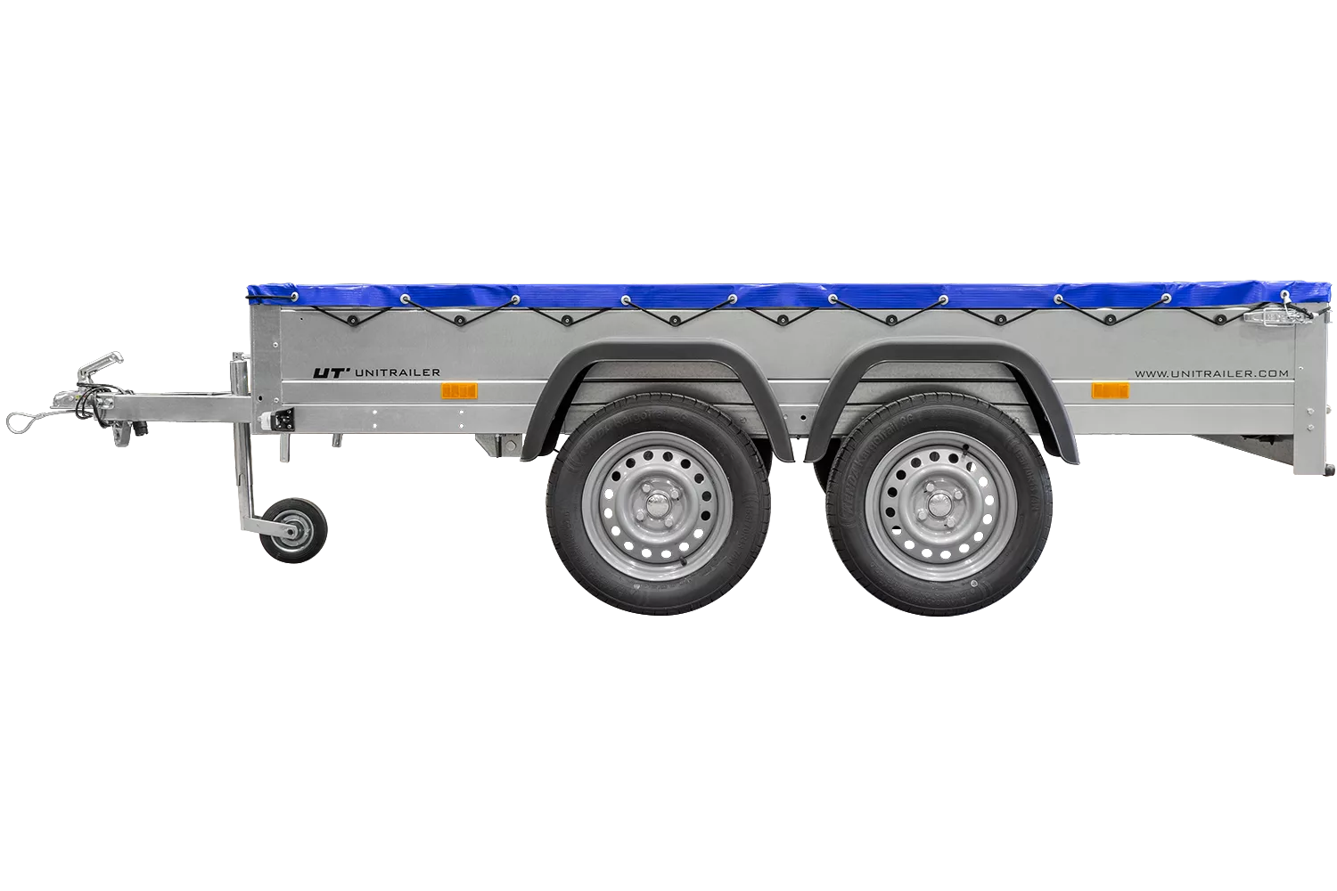Garden Trailer 264/2 Kipp Mit Stützrad, Planenträger Und Blauer Flachplane-Neu
