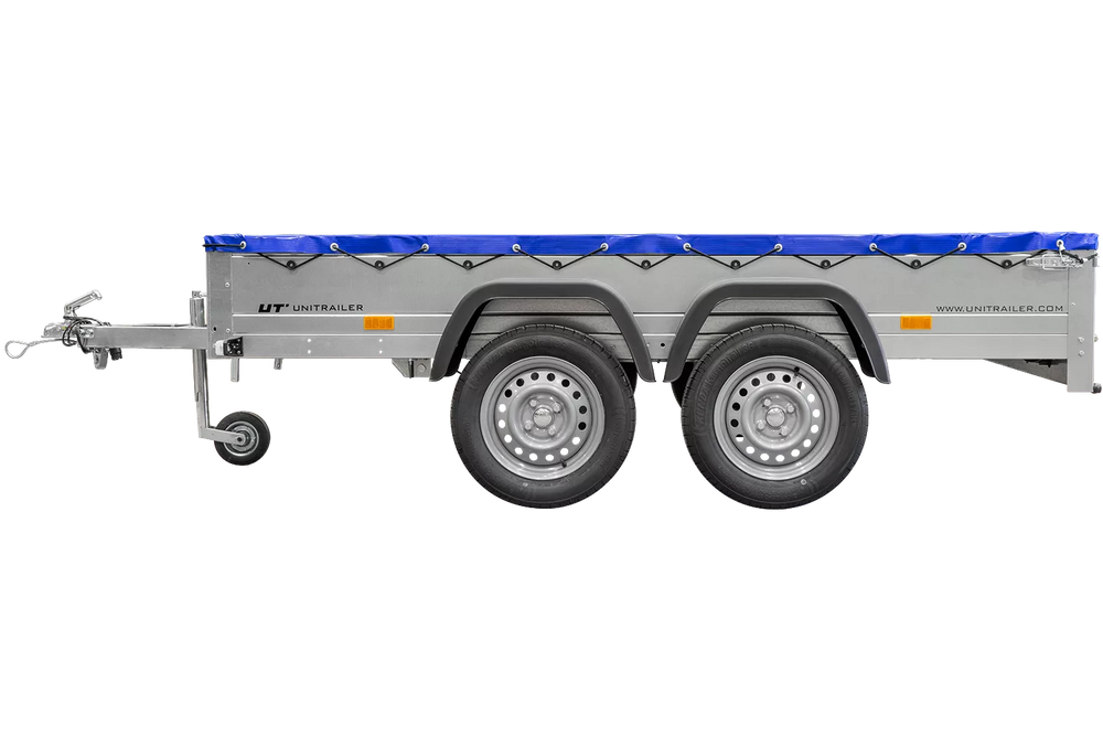 Garden Trailer 264/2 Kipp Mit Stützrad, Planenträger Und Blauer Flachplane-Neu