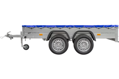 Garden Trailer 264/2 Kipp Mit Stützrad, Planenträger Und Blauer Flachplane-Neu