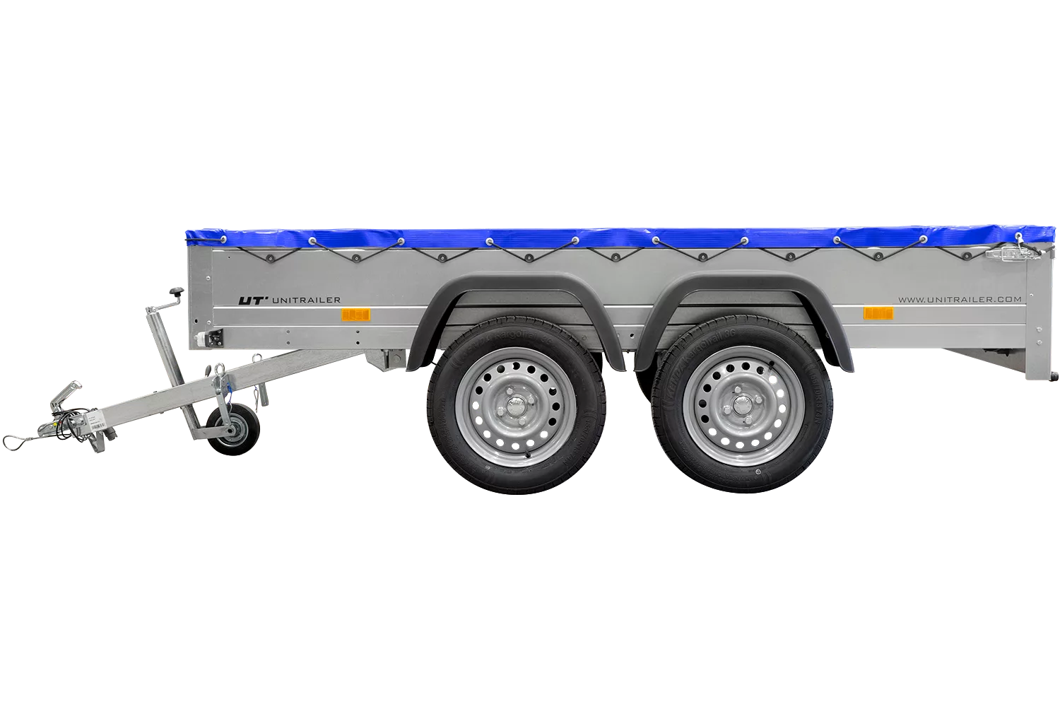 Garden Trailer 264/2 Kipp Mit Stützrad, Planenträger Und Blauer Flachplane-Neu
