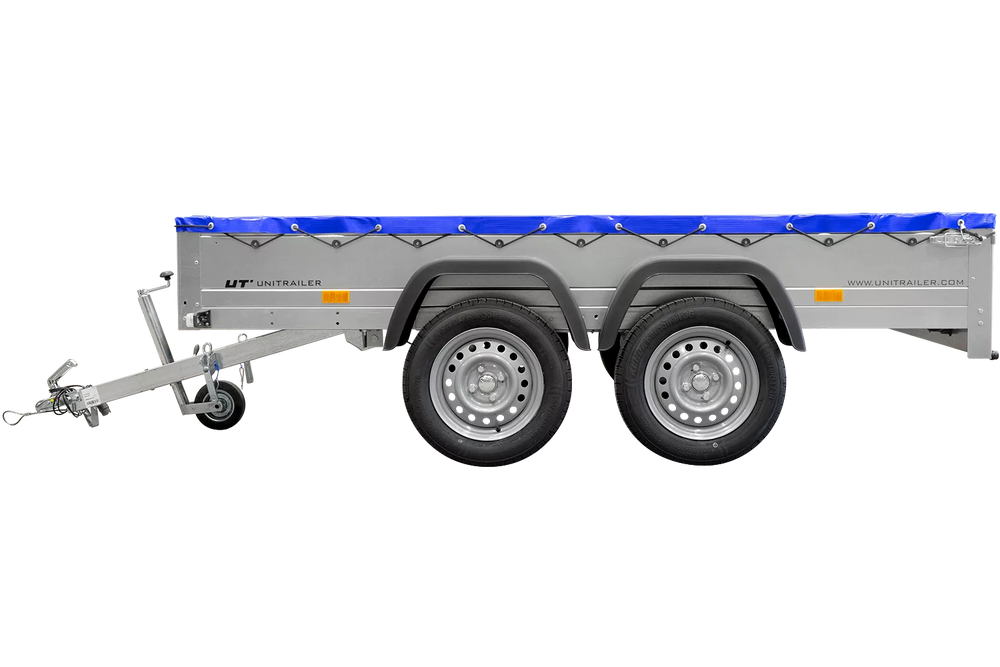 Garden Trailer 264/2 Kipp Mit Stützrad, Planenträger Und Blauer Flachplane-Neu