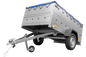 Kfz Anhänger 750 kg Garden Trailer 201 KIPP mit zusätzlichen Bordwänden, Stützrad und blauer Flachplane-Neu
