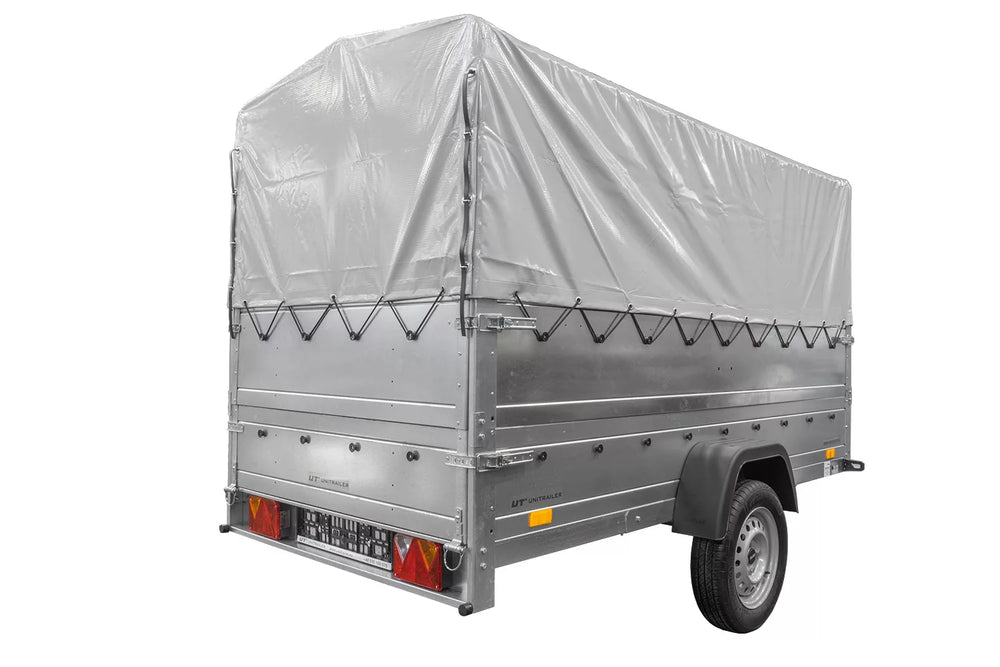 Kfz Anhänger mit Plane GARDEN TRAILER 264 KIPP [mit Stützrad, zusätzlichen Bordwänden, Hochplane und Hochspriegel]-Neu