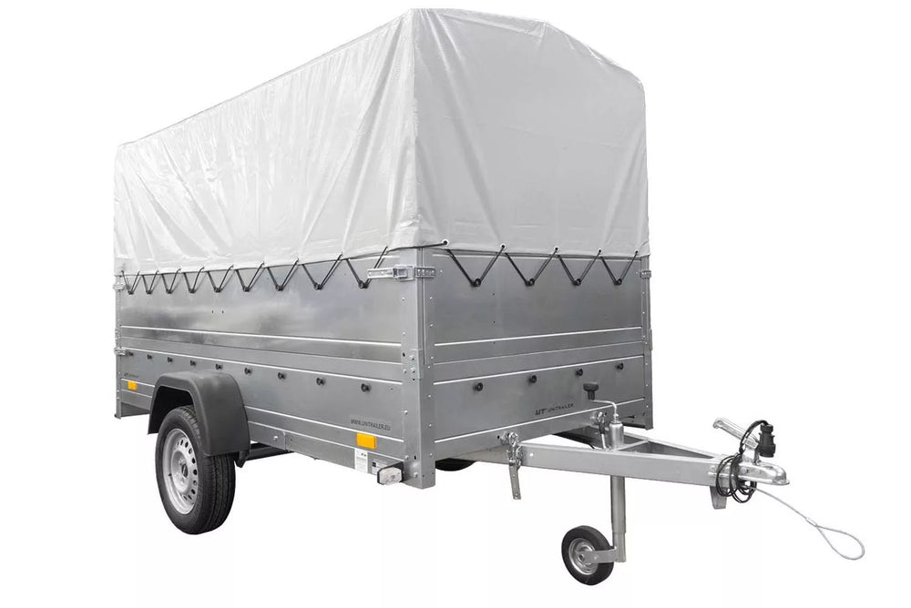 Kfz Anhänger mit Plane GARDEN TRAILER 264 KIPP [mit Stützrad, zusätzlichen Bordwänden, Hochplane und Hochspriegel]-Neu