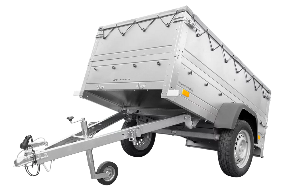 Kippbarer Pkw Anhänger Garden Trailer 200 KIPP mit zusätzlichen Bordwänden, Stützrad und Flachplane-Neu
