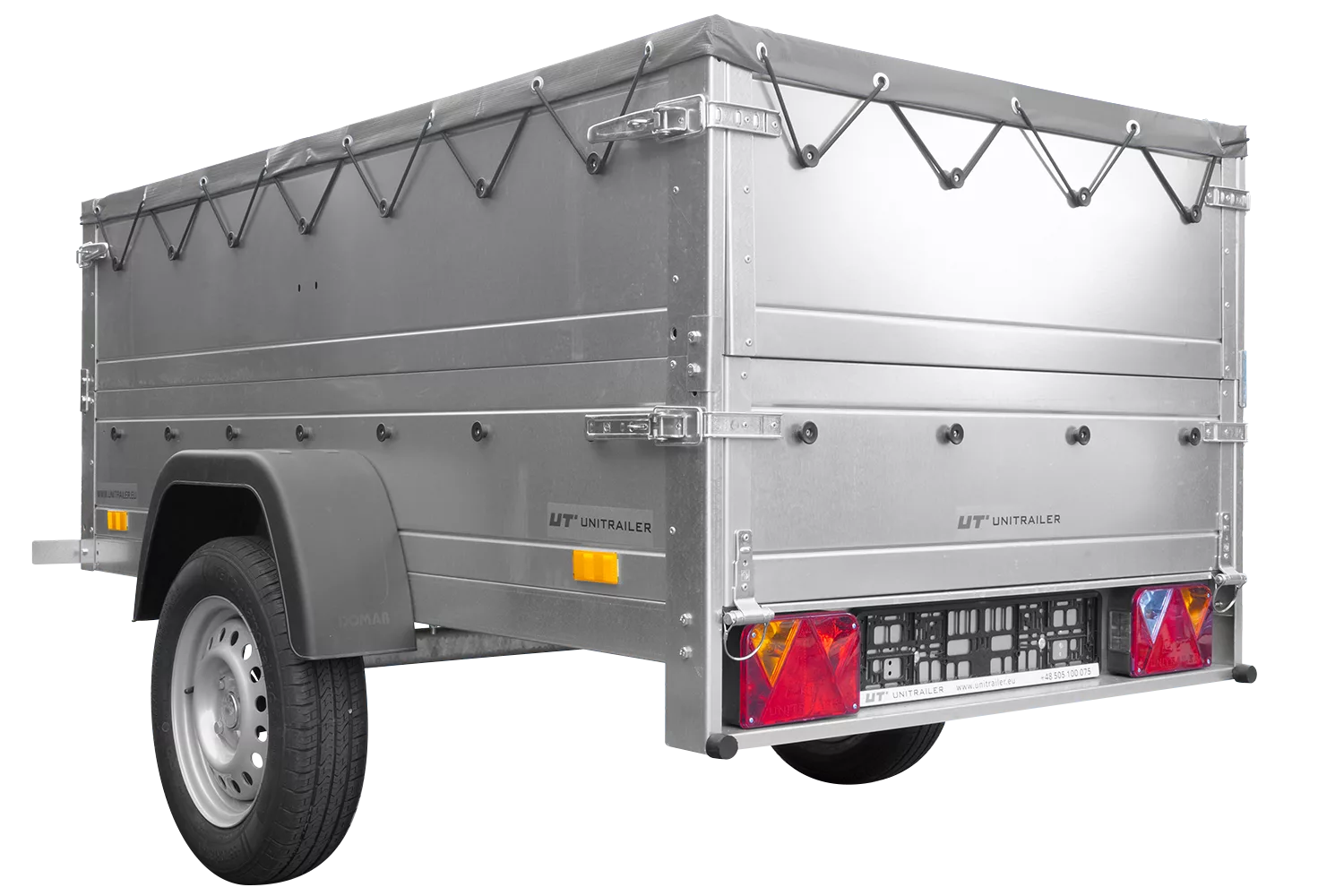 Kippbarer Pkw Anhänger Garden Trailer 200 KIPP mit zusätzlichen Bordwänden, Stützrad und Flachplane-Neu