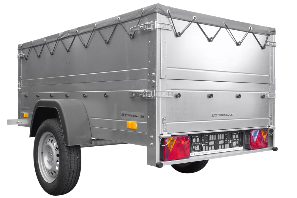 Kippbarer Pkw Anhänger Garden Trailer 200 KIPP mit zusätzlichen Bordwänden, Stützrad und Flachplane-Neu