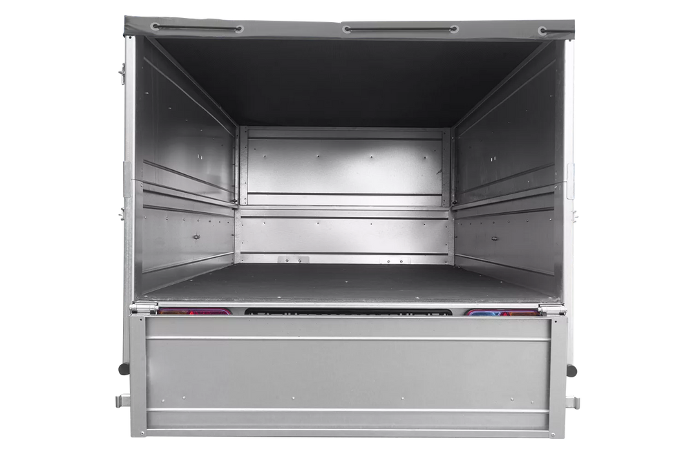 Kippbarer Pkw Anhänger Garden Trailer 200 KIPP mit zusätzlichen Bordwänden, Stützrad und Flachplane-Neu