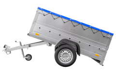 Kippbarer Pkw Anhänger Garden Trailer 200 KIPP mit zusätzlichen Bordwänden, Stützrad und Flachplane-Neu