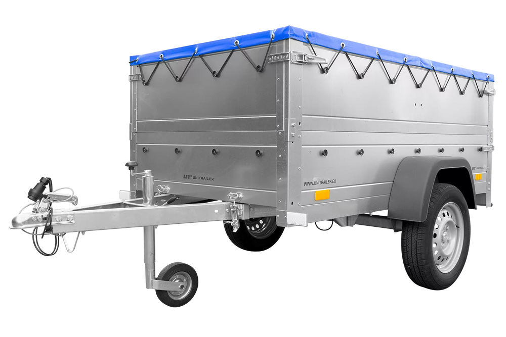 Kippbarer Pkw Anhänger Garden Trailer 200 KIPP mit zusätzlichen Bordwänden, Stützrad und Flachplane-Neu