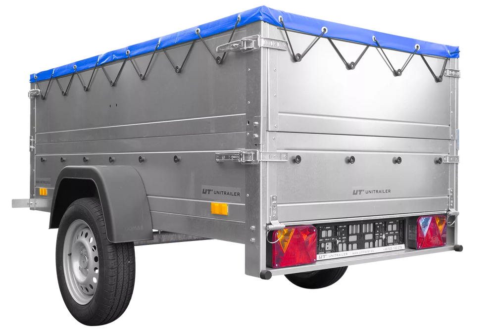 Kippbarer Pkw Anhänger Garden Trailer 200 KIPP mit zusätzlichen Bordwänden, Stützrad und Flachplane-Neu