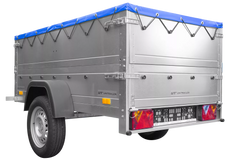 Kippbarer Pkw Anhänger Garden Trailer 200 KIPP mit zusätzlichen Bordwänden, Stützrad und Flachplane-Neu