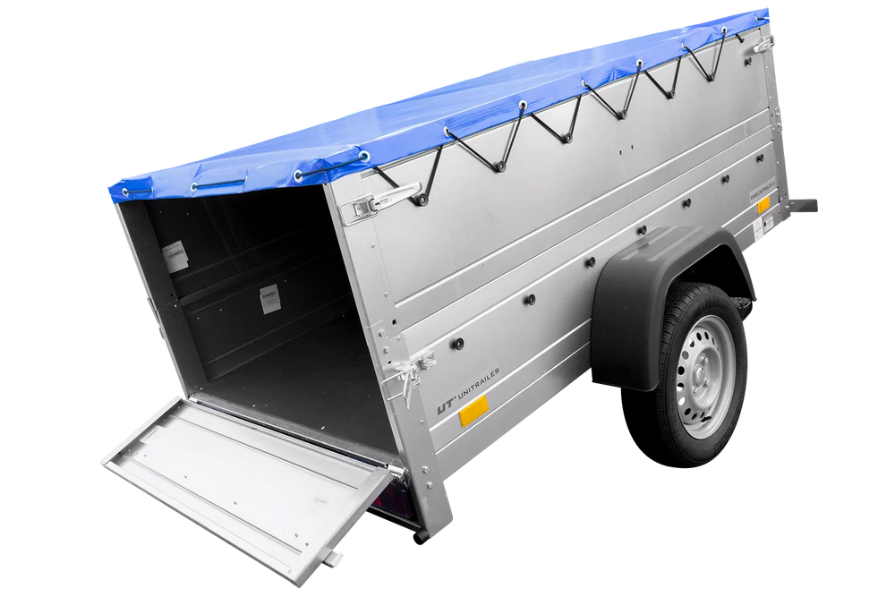 Kippbarer Pkw Anhänger Garden Trailer 200 KIPP mit zusätzlichen Bordwänden, Stützrad und Flachplane-Neu