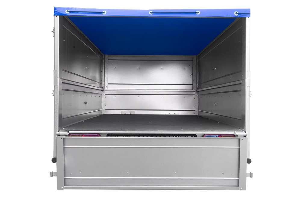 Kippbarer Pkw Anhänger Garden Trailer 200 KIPP mit zusätzlichen Bordwänden, Stützrad und Flachplane-Neu