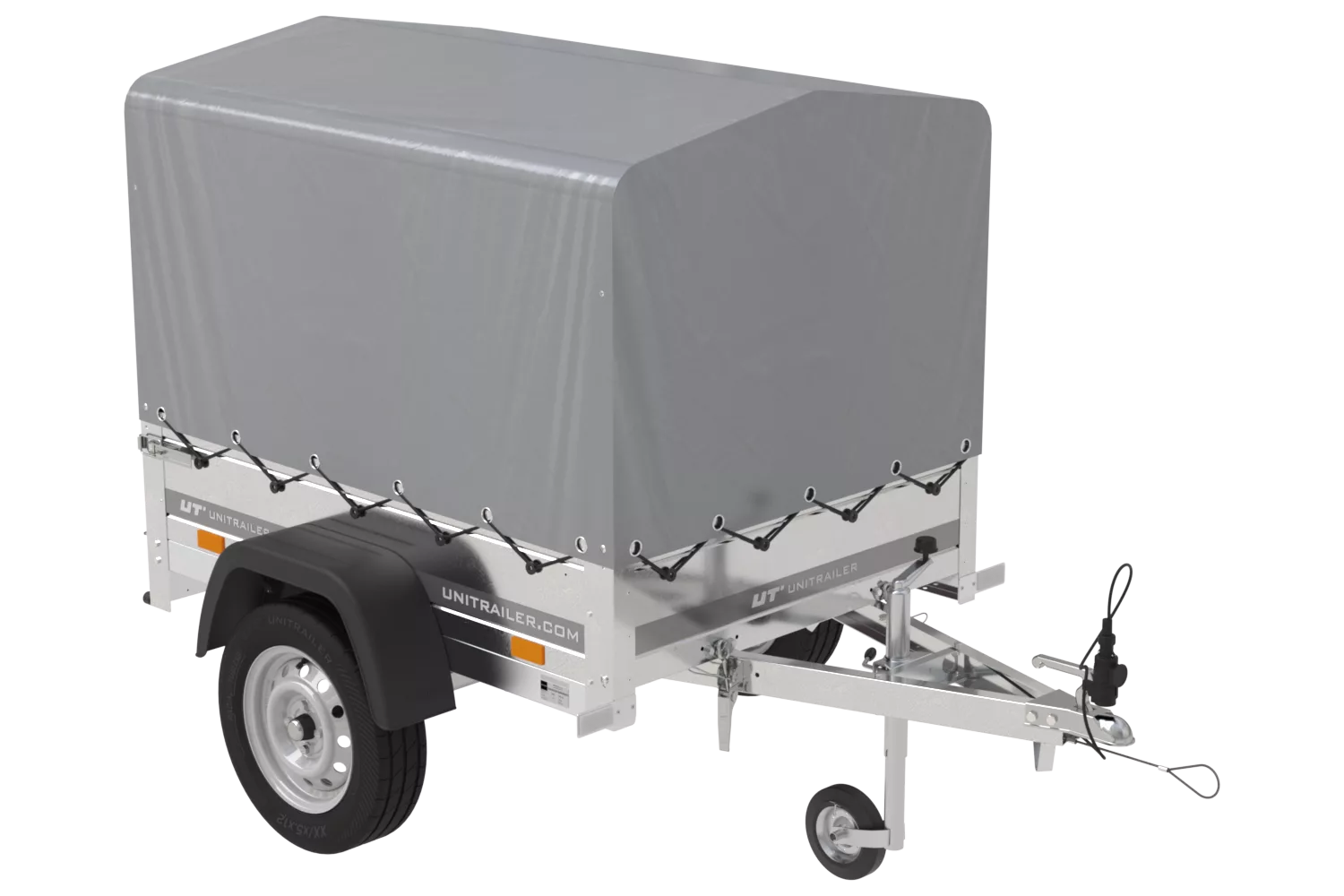 Kipper Anhänger 750 kg Garden Trailer 150 KIPP 150×106 cm [mit Hochplane, Hochspriegel und Stützrad]-Neu