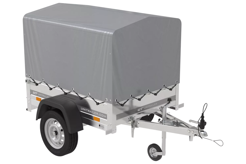 Kipper Anhänger 750 kg Garden Trailer 150 KIPP 150×106 cm [mit Hochplane, Hochspriegel und Stützrad]-Neu