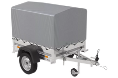Kipper Anhänger 750 kg Garden Trailer 150 KIPP 150×106 cm [mit Hochplane, Hochspriegel und Stützrad]-Neu
