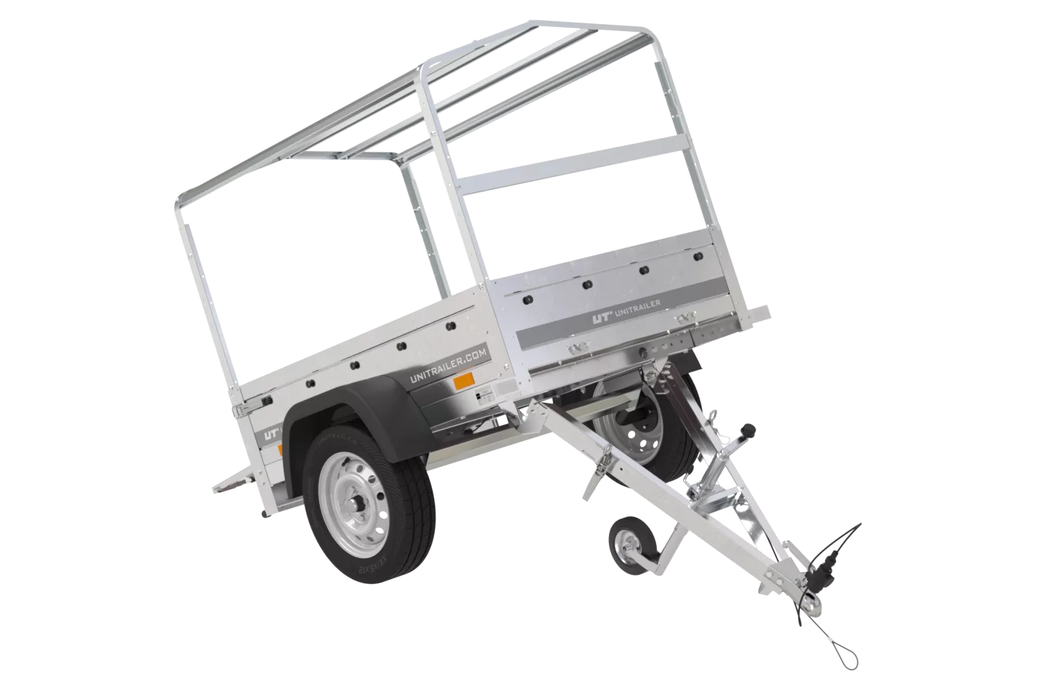 Kipper Anhänger 750 kg Garden Trailer 150 KIPP 150×106 cm [mit Hochplane, Hochspriegel und Stützrad]-Neu