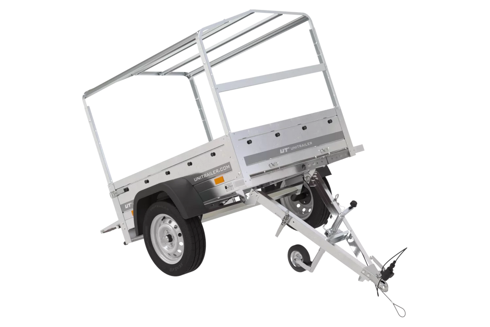Kipper Anhänger 750 kg Garden Trailer 150 KIPP 150×106 cm [mit Hochplane, Hochspriegel und Stützrad]-Neu
