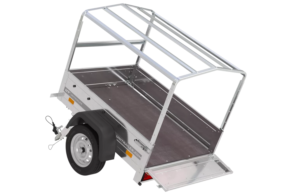 Kipper Anhänger 750 kg Garden Trailer 150 KIPP 150×106 cm [mit Hochplane, Hochspriegel und Stützrad]-Neu