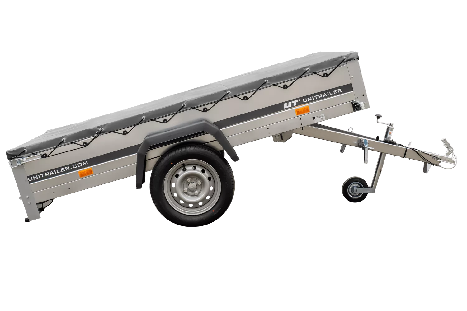 Kipper Pkw Anhänger Garden Trailer 230 KIPP [230 cm x 125 cm] mit Flachplane, Stützrad und Planenträger-Neu
