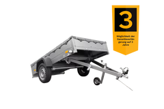 Kipper Pkw Anhänger Garden Trailer 230 KIPP [230 cm x 125 cm] mit Flachplane, Stützrad und Planenträger-Neu