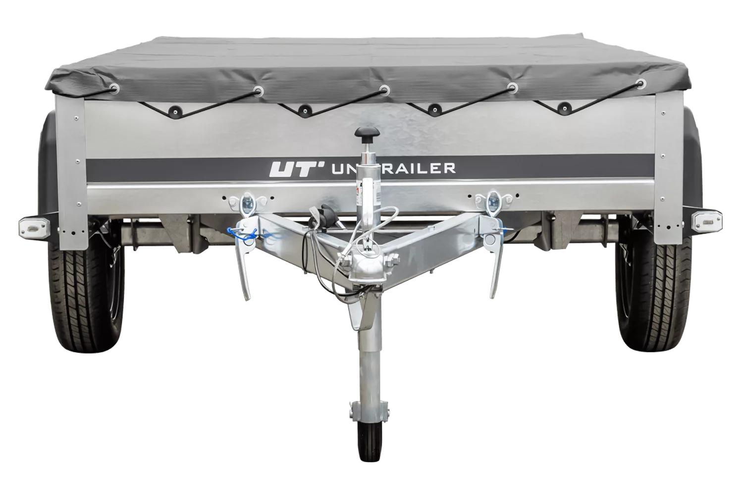 Kipper Pkw Anhänger Garden Trailer 230 KIPP [230 cm x 125 cm] mit Flachplane, Stützrad und Planenträger-Neu