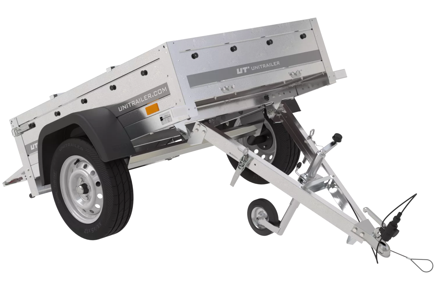 Kleinanhänger für Pkw Garden Trailer 150 KIPP 150×106 cm 750 kg [mit Flachplane, Planenträgern, Stützrad]-Neu