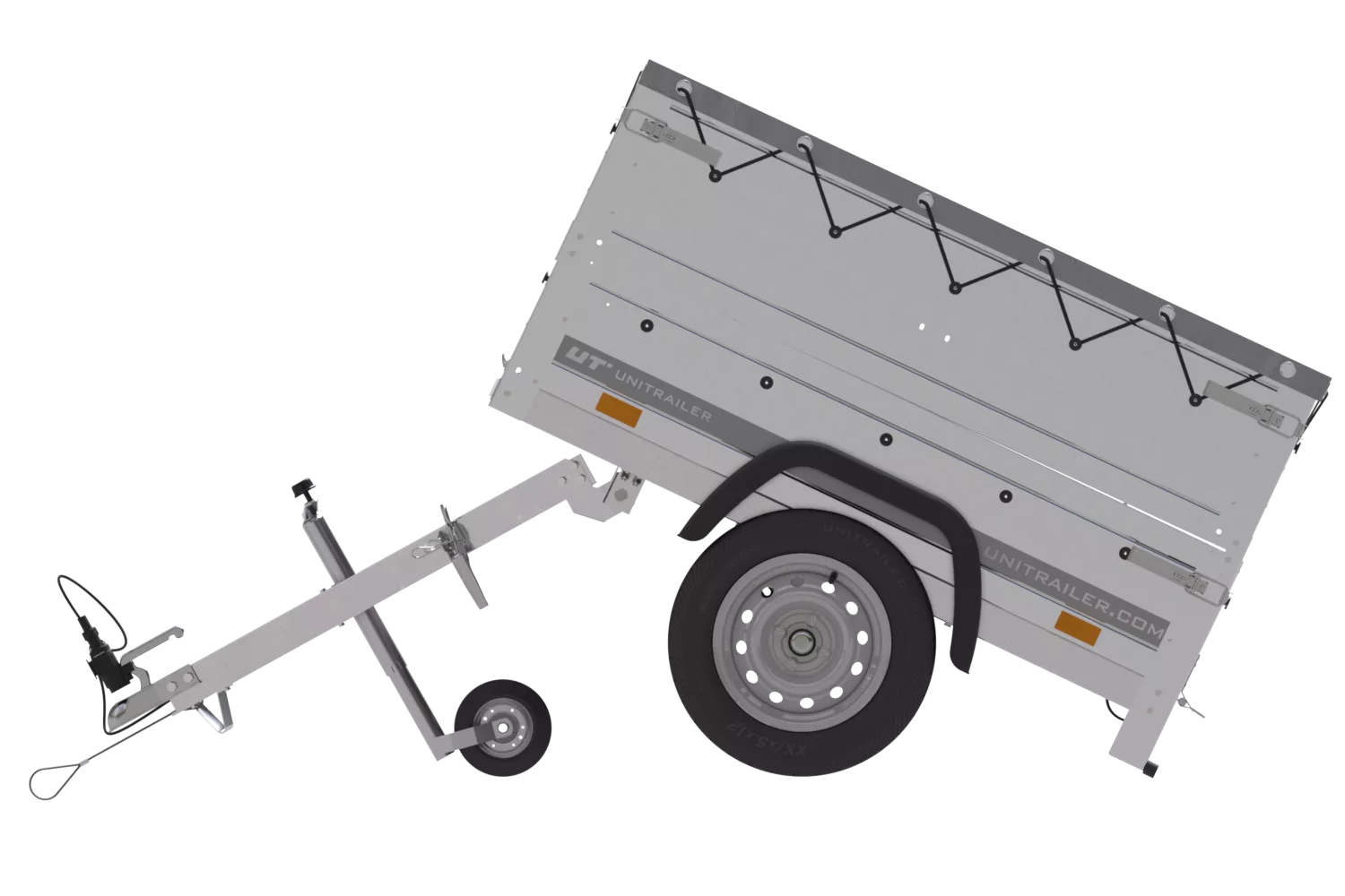 Neu Anhänger Garden Trailer 150 KIPP mit zusätzlichen Bordwänden, Stützrad und Flachplane-Neu