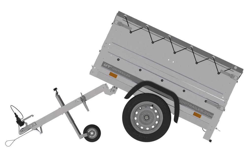 Neu Anhänger Garden Trailer 150 KIPP mit zusätzlichen Bordwänden, Stützrad und Flachplane-Neu