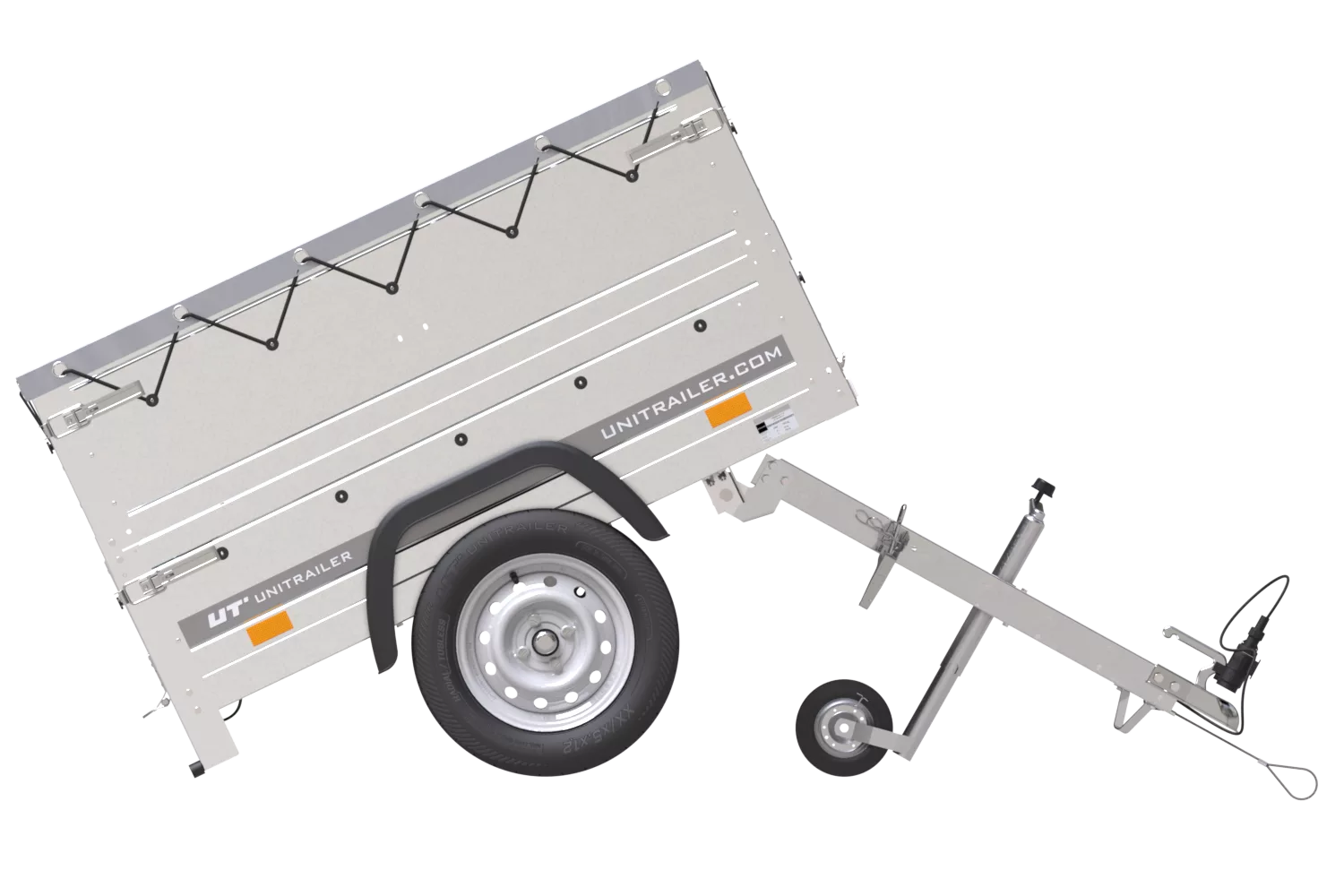 Neu Anhänger Garden Trailer 150 KIPP mit zusätzlichen Bordwänden, Stützrad und Flachplane-Neu