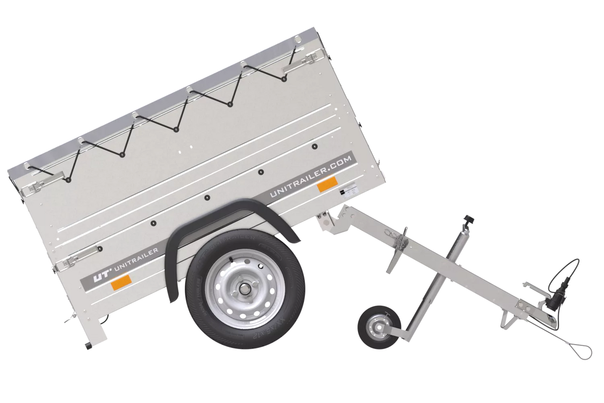 Neu Anhänger Garden Trailer 150 KIPP mit zusätzlichen Bordwänden, Stützrad und Flachplane-Neu