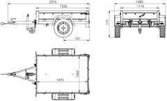 Neuanhänger Kipper ungebremst Garden Trailer 150 KIPP mit zusätzlichen Bordwänden, Stützrad, Hochplane und Hochspriegel-Neu
