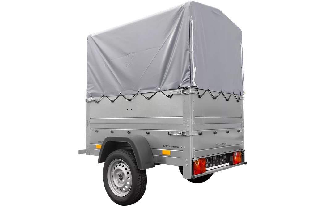Neuanhänger Kipper ungebremst Garden Trailer 150 KIPP mit zusätzlichen Bordwänden, Stützrad, Hochplane und Hochspriegel-Neu