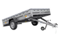 PKW Anhänger 264×150 Unitrailer Garden 265 KIPP mit Flachplanenträger und grauer Plane-Neu