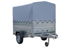 Pkw Anhänger 750 kg ungebremst Garden Trailer 201 KIPP mit zusätzlichen Bordwänden, Stützrad, Hochplane und Hochspriegel-Neu