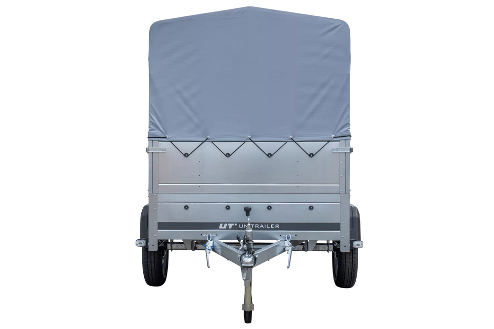 Pkw Anhänger 750 kg ungebremst Garden Trailer 201 KIPP mit zusätzlichen Bordwänden, Stützrad, Hochplane und Hochspriegel-Neu