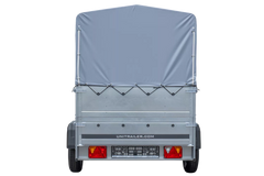 Pkw Anhänger 750 kg ungebremst Garden Trailer 201 KIPP mit zusätzlichen Bordwänden, Stützrad, Hochplane und Hochspriegel-Neu