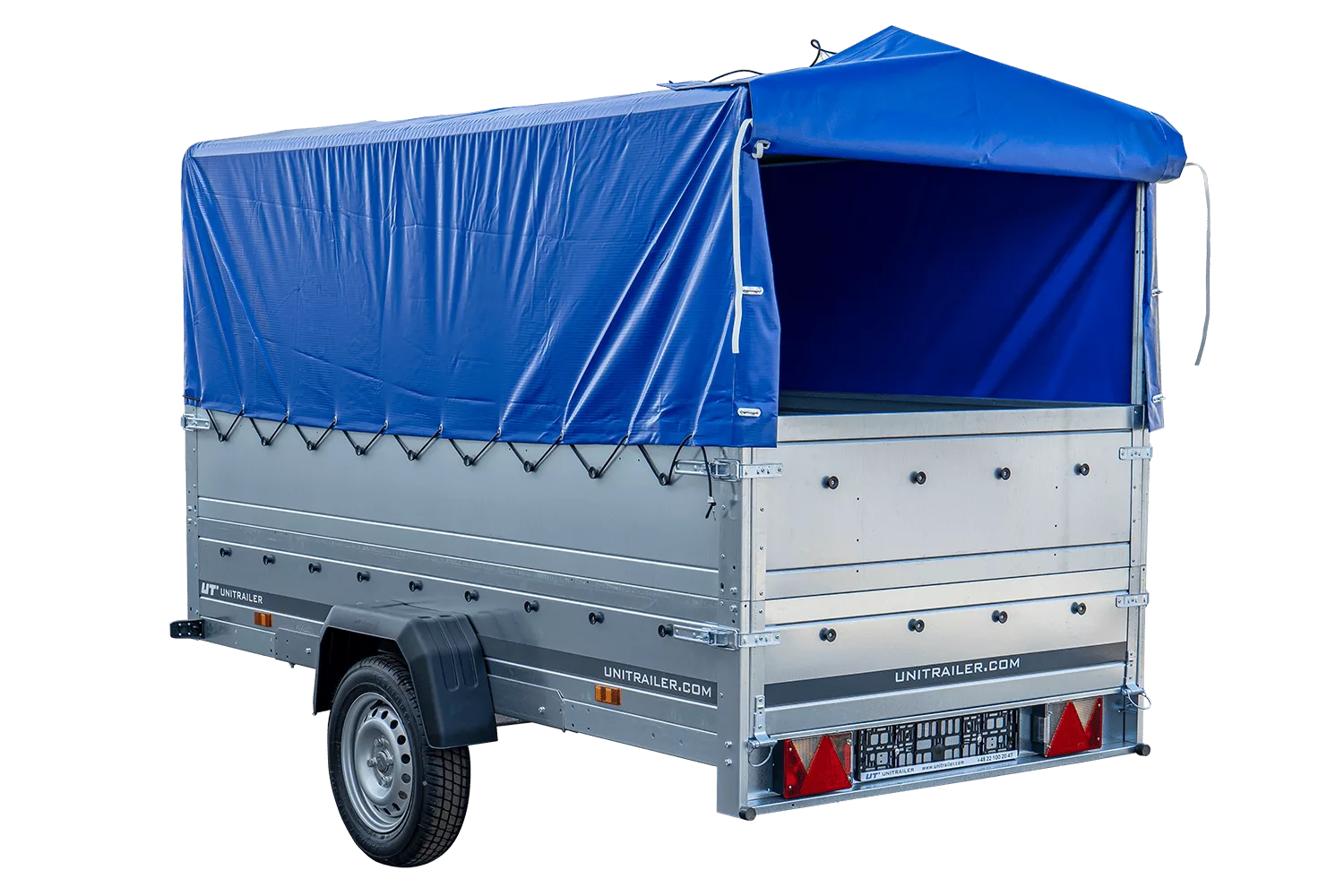 Pkw Anhänger Garden Trailer 264 KIPP mit Stützrad, zusätzlichen Bordwänden, Hochplane und Hochspriegel-Neu