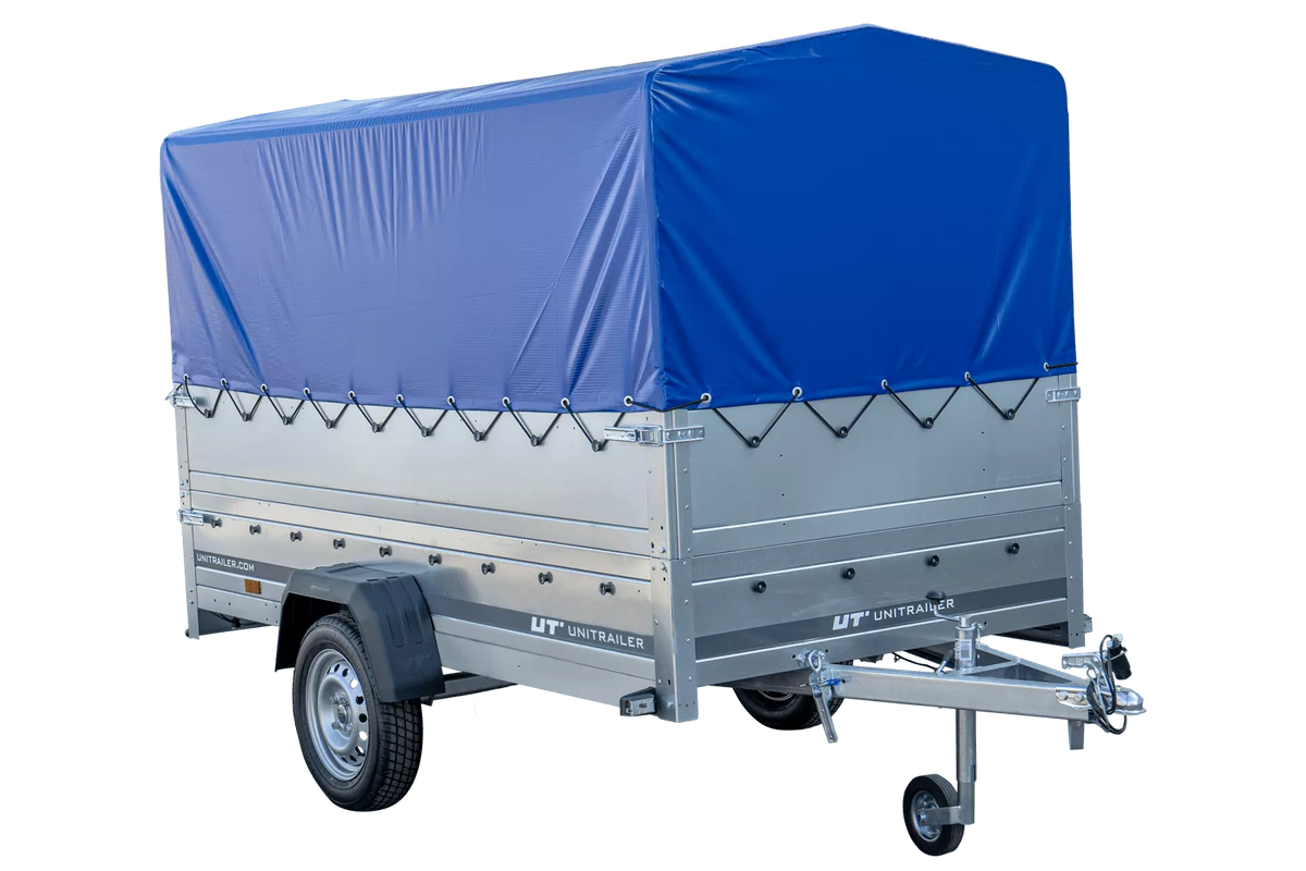 Pkw Anhänger Garden Trailer 264 KIPP mit Stützrad, zusätzlichen Bordwänden, Hochplane und Hochspriegel-Neu