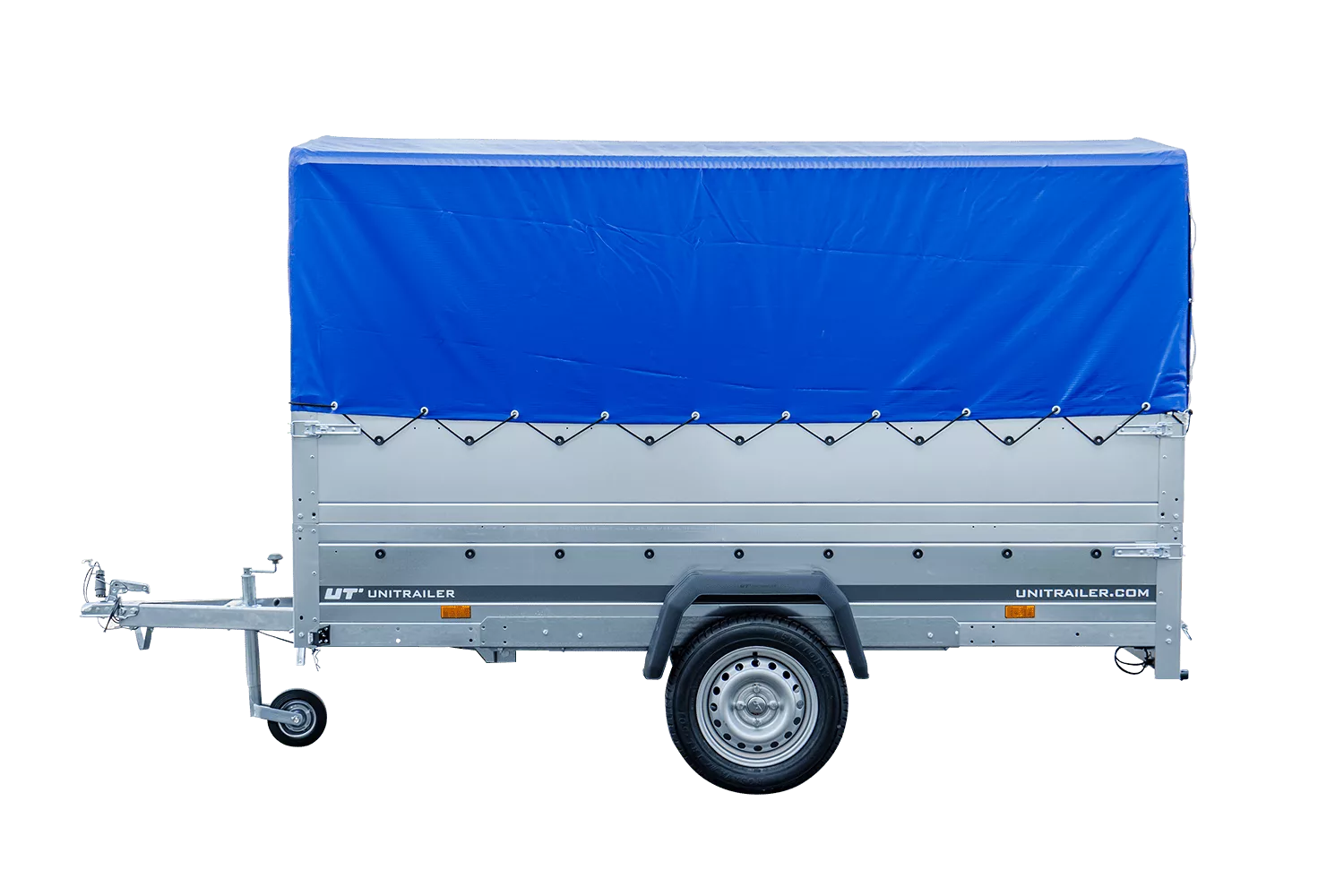 Pkw Anhänger Garden Trailer 264 KIPP mit Stützrad, zusätzlichen Bordwänden, Hochplane und Hochspriegel-Neu